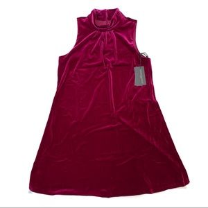 Tommy Hilfiger Mock-Neck Velvet Trapeze Dr…